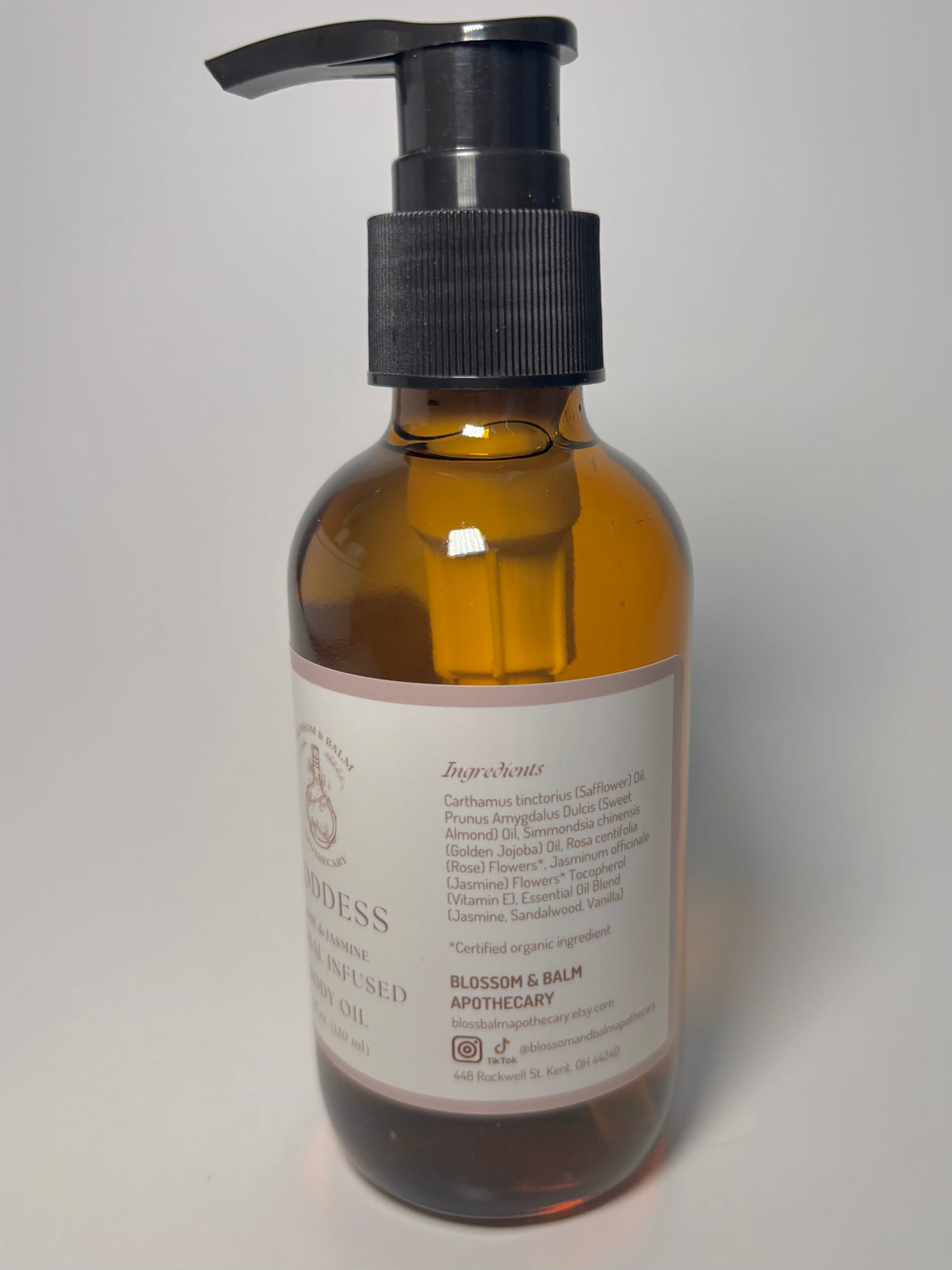 Goddess - Rose & Jasmine Herbal Infused Body Oil - 4 fl oz