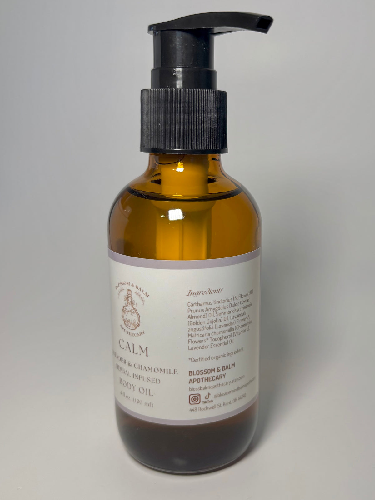 Calm - Lavender & Chamomile Herbal Infused Body Oil 4 - fl oz