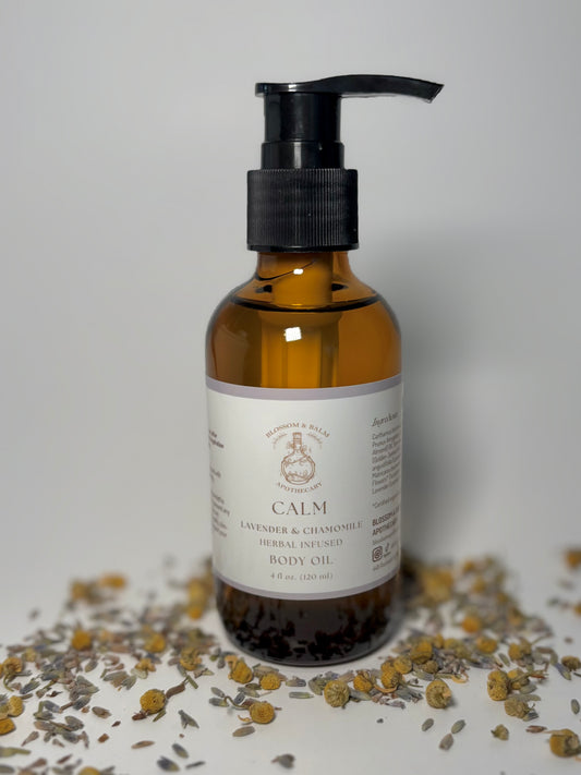 Calm - Lavender & Chamomile Herbal Infused Body Oil 4 - fl oz