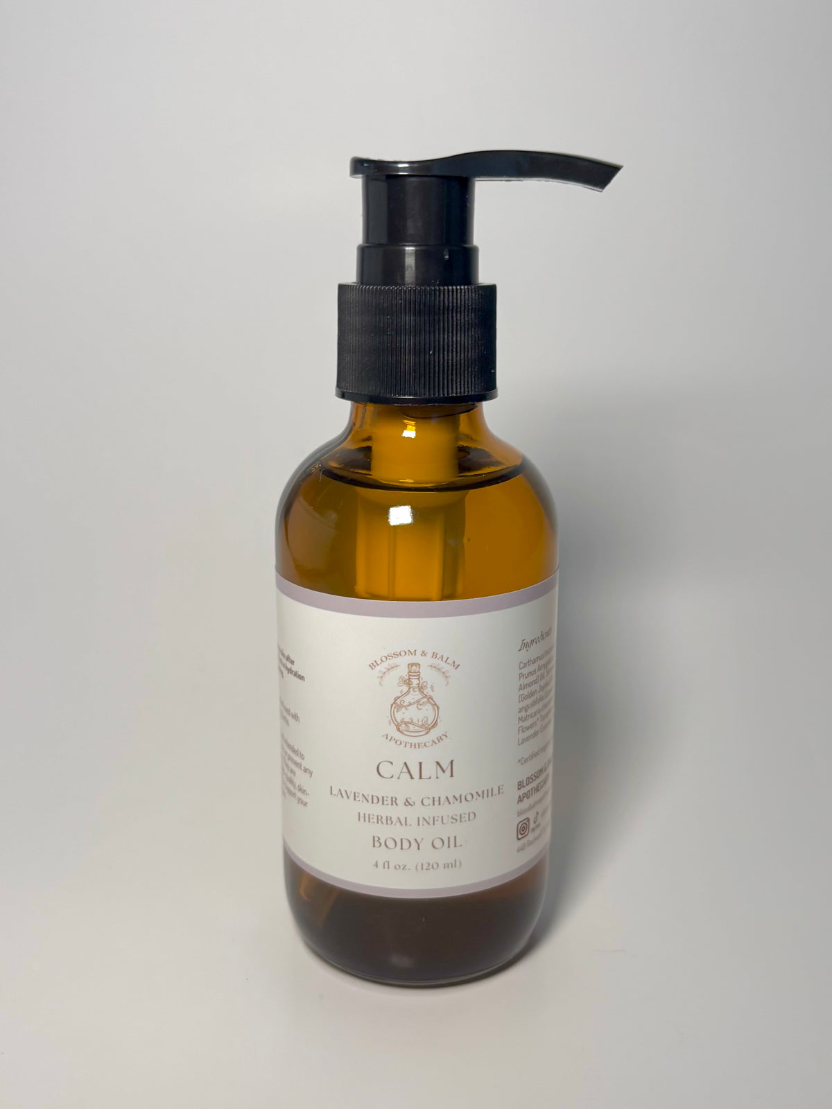 Calm - Lavender & Chamomile Herbal Infused Body Oil 4 - fl oz