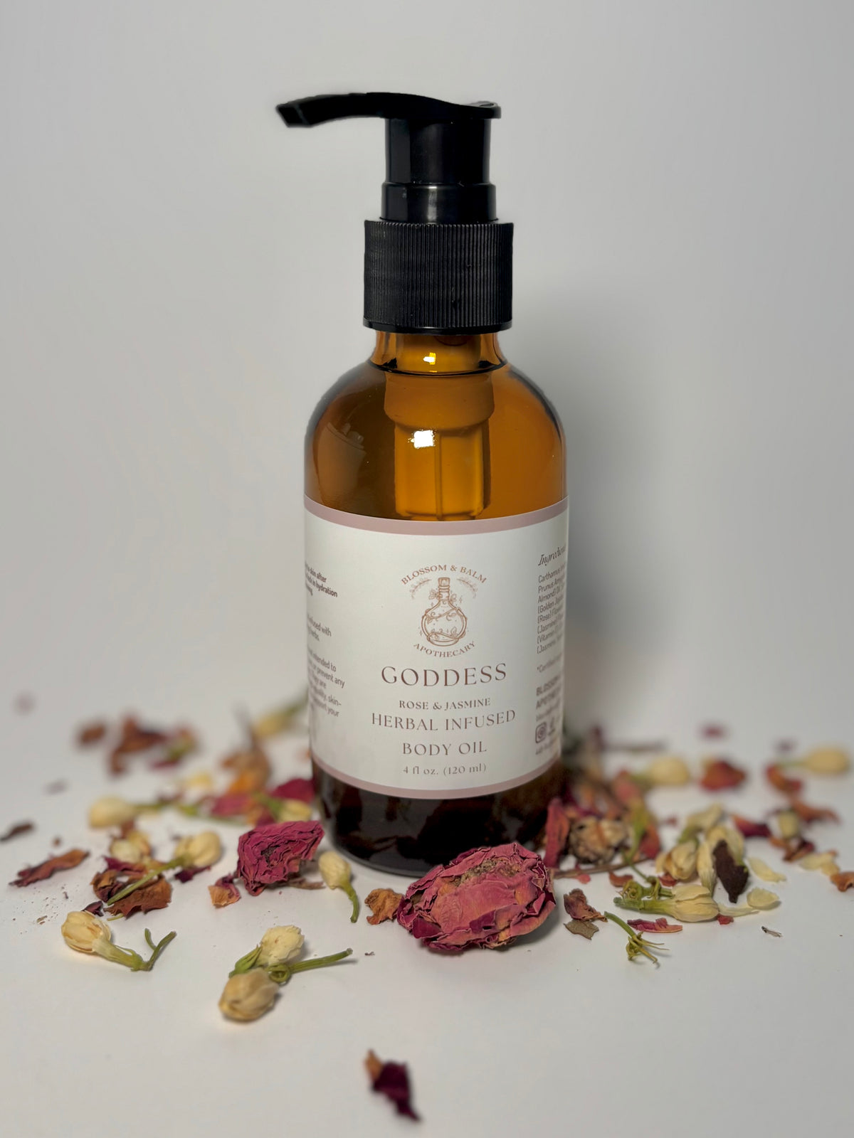 Goddess - Rose & Jasmine Herbal Infused Body Oil - 4 fl oz