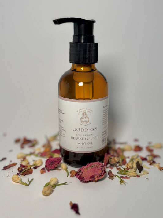 Goddess - Rose & Jasmine Herbal Infused Body Oil - 4 fl oz