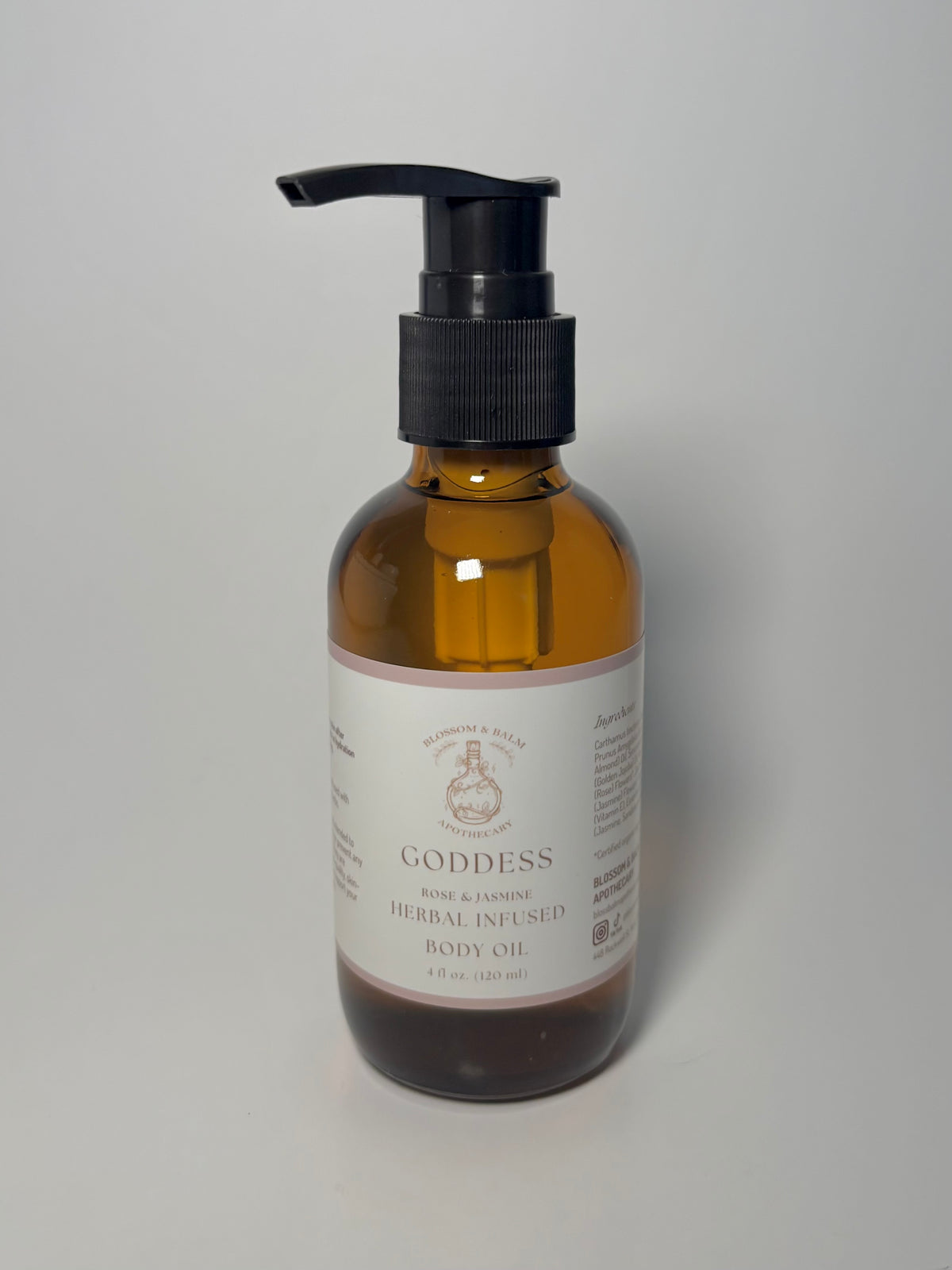 Goddess - Rose & Jasmine Herbal Infused Body Oil - 4 fl oz