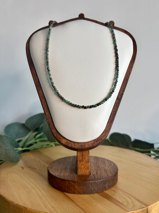 Hand Beaded Necklace - Ruby Fuchsite